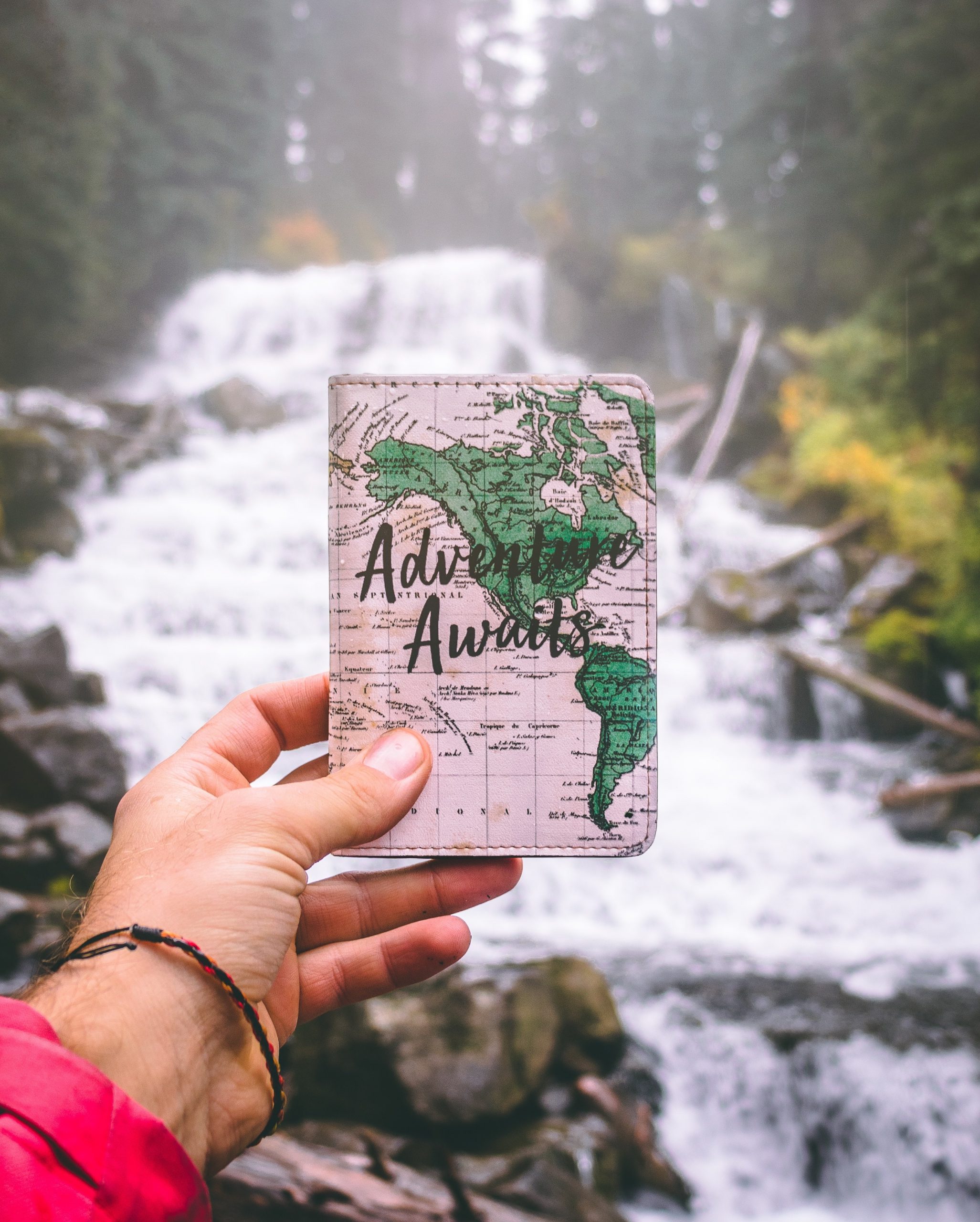 Adventure awaits passport cover.